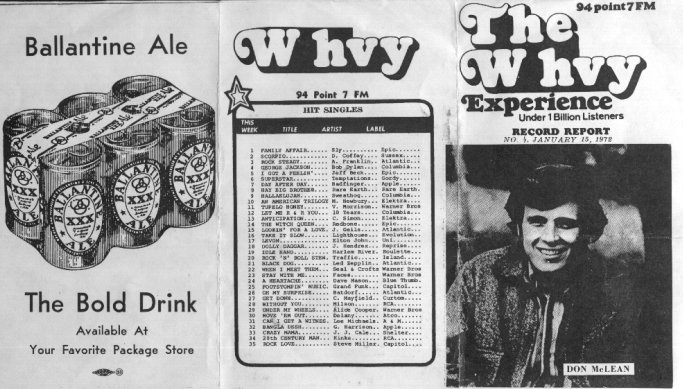 WHVY Survey - 1/15/72 - side 1