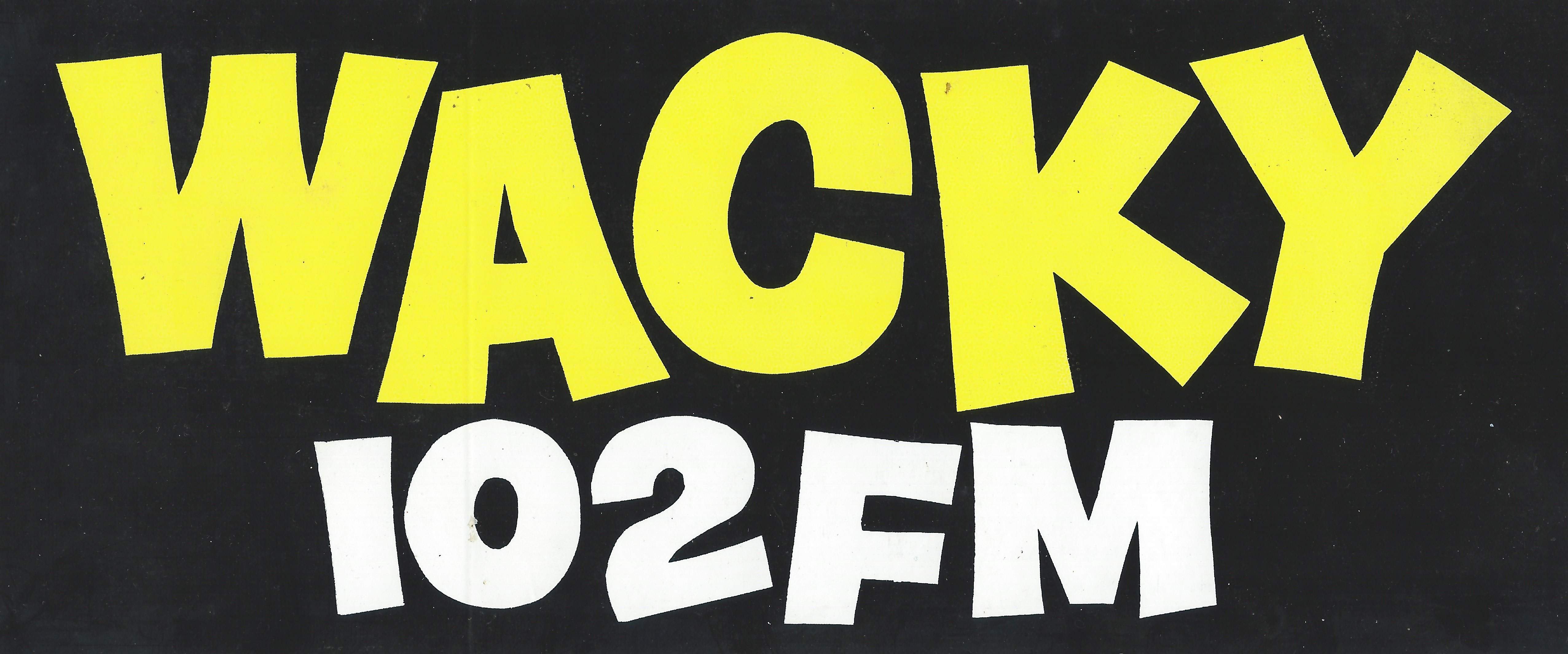 Wacky Yellow-On-Black Bumpersticker